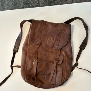 Handmade leather backpack